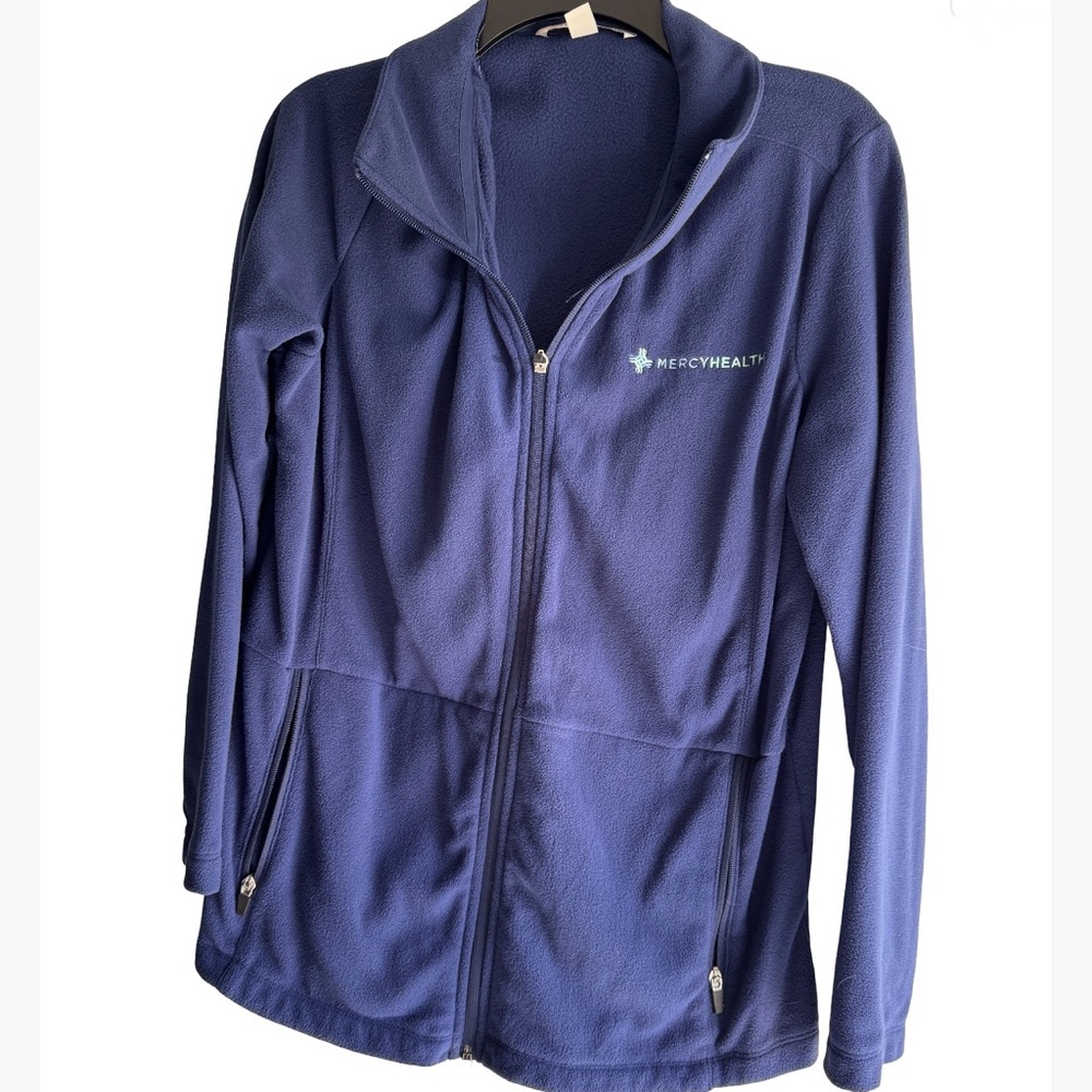 Mercy Health Women's Blue Fleece Utility Jacket Nursing